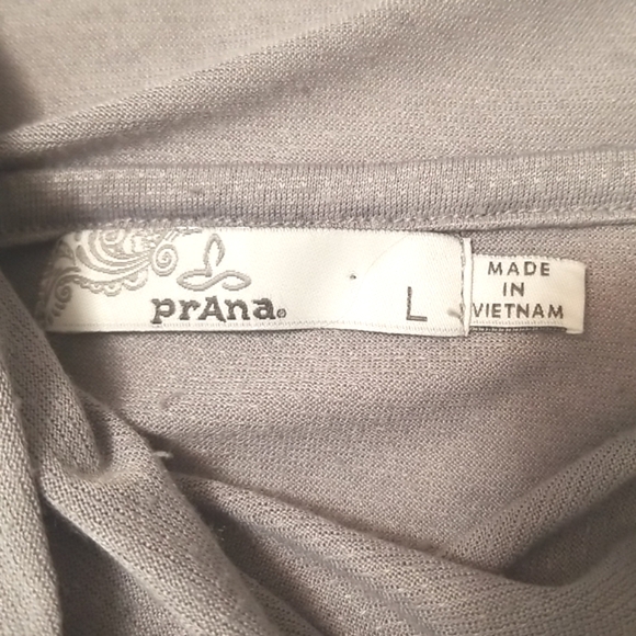 Prana Gray Cowl Neck Open Side Short Sleeve Top - Picture 7 of 7